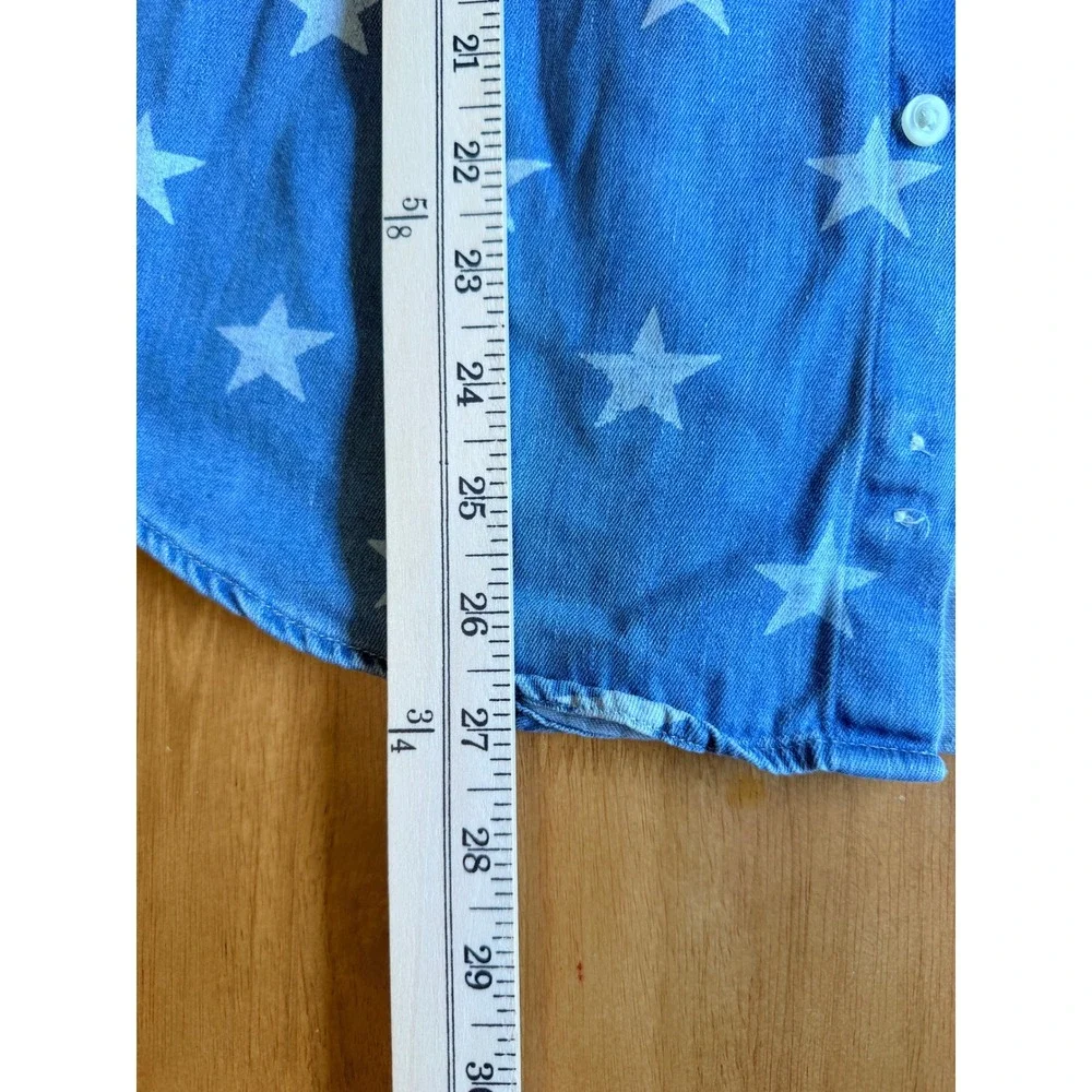 Ralph‎ Lauren Kids XL 18-20 Blue Star Print Denim Anchor Short Sleeve Shirt